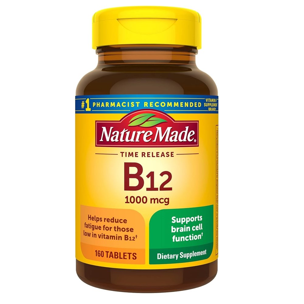 Nature Made Time Release B12 1000mcg – Pharmacist Recommended Supports Brain Function & Reduces Fatigue | 75 Tablets | Dietary Supplement