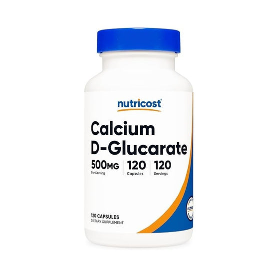 Nutricost Calcium D-Glucarate 500mg – Supports Detoxification & Estrogen Metabolism Dietary Supplement | 120 Capsules | 120 Servings