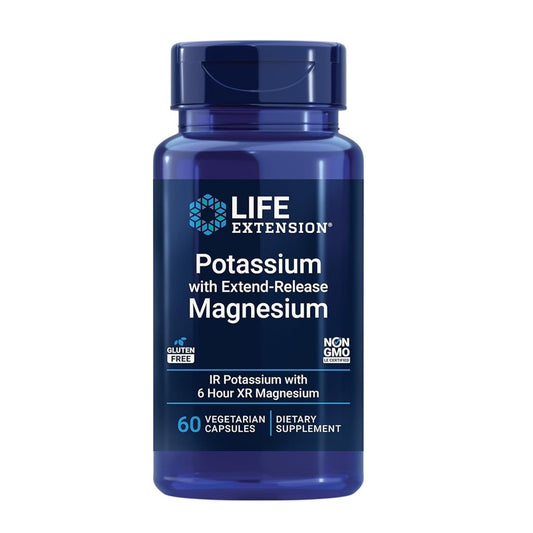 Life Extension Potassium with Extend-Release Magnesium – Non-GMO, 6-Hour XR Formula Dietary Supplement | 60 Vegetarian Capsules