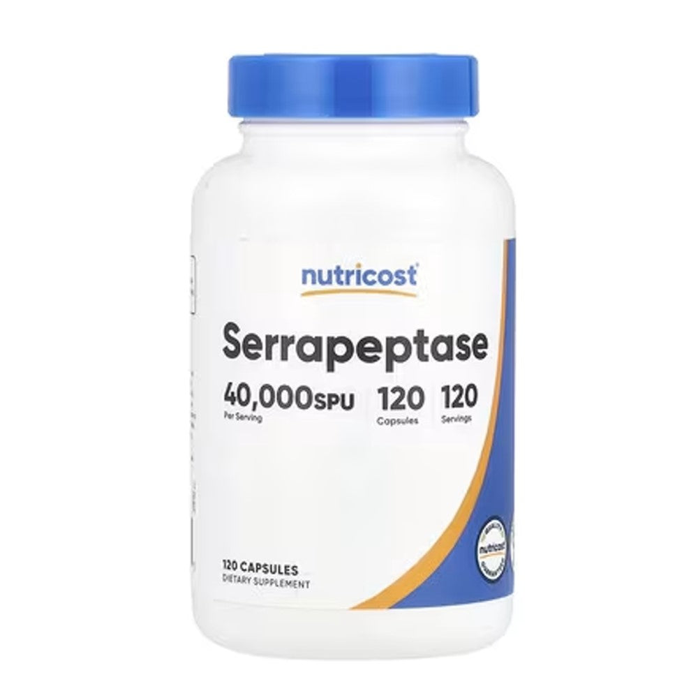 Nutricost Serrapeptase 40,000 SPU – Supports Joint, Muscle & Inflammation Health 120 Capsules | Dietary Supplement