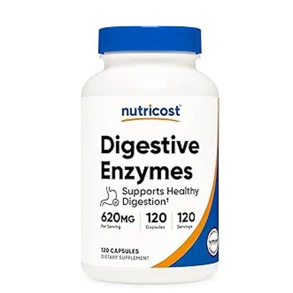 Nutricost Digestive Enzymes – 335mg per Serving | Supports Healthy Digestion Dietary Supplement | 120 Capsules | 120 Servings