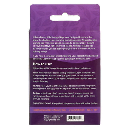 Milkies – Breast Milk Storage Bags | Durable, Leak-Proof, BPA-Free, Pre-Sterilized for Safe Milk Storage