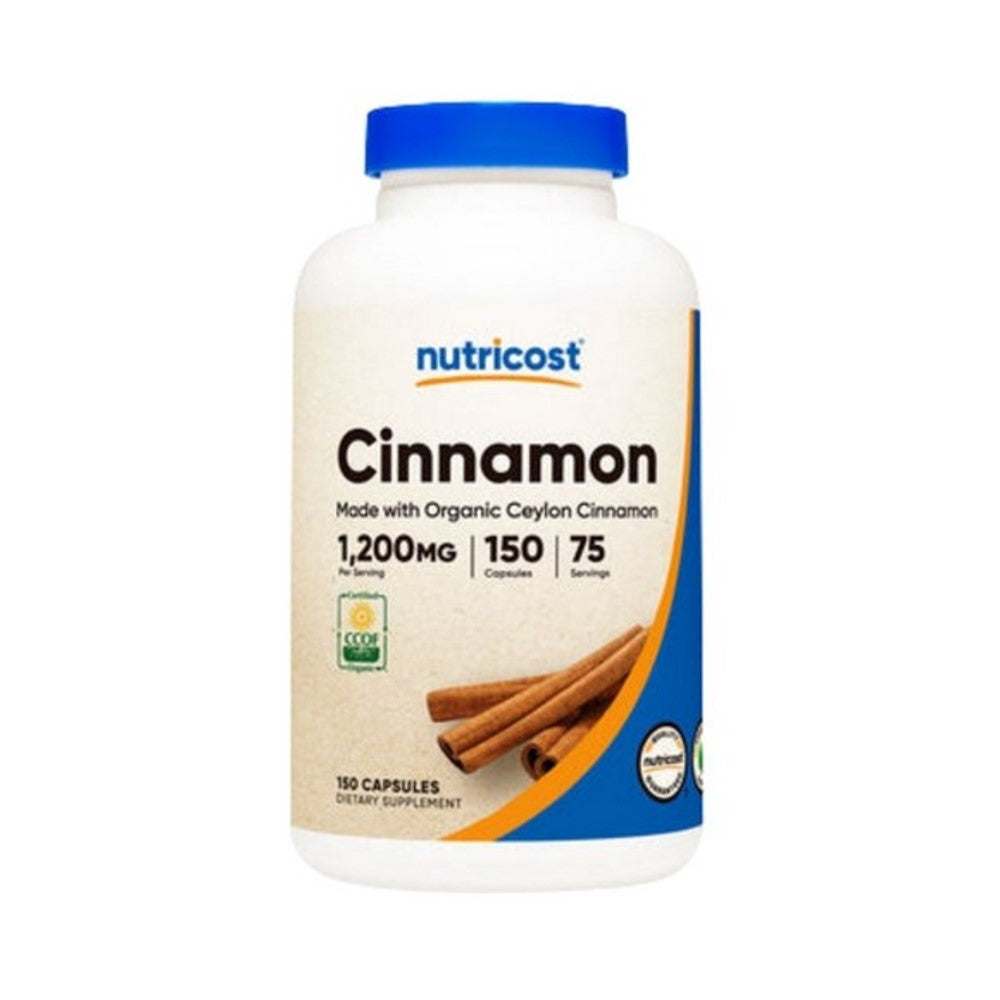 Nutricost Cinnamon – Made with Organic Ceylon Cinnamon 1200mg Dietary Supplement | 150 Capsules