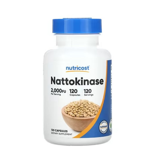 Nutricost Nattokinase 2,000 FU – Natural, High Potency Cardiovascular & Circulatory Support 120 Capsules | 120 Servings | Dietary Supplement