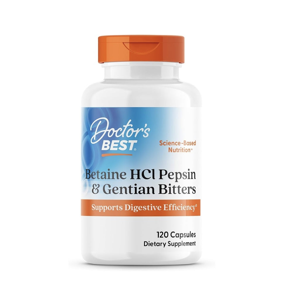 Doctor's Best Betaine H Cl, Pepsin and Gentian Bitters, 360 Capsules