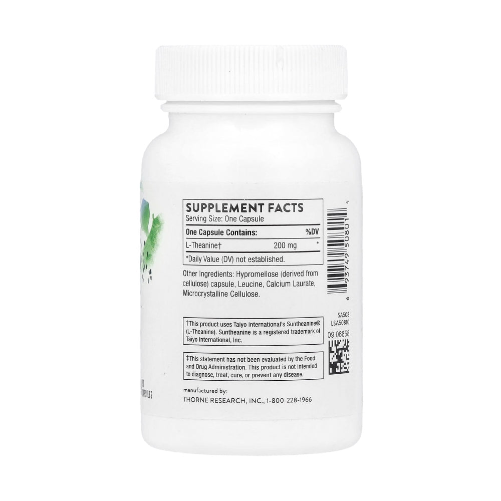 THORNE Theanine DIETARY SUPPLEMENT (90) CAPSULES 200mg