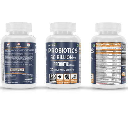 NutriJa Probiotics 50 Billion Cfus 20 PROBIOTIC STRAINS