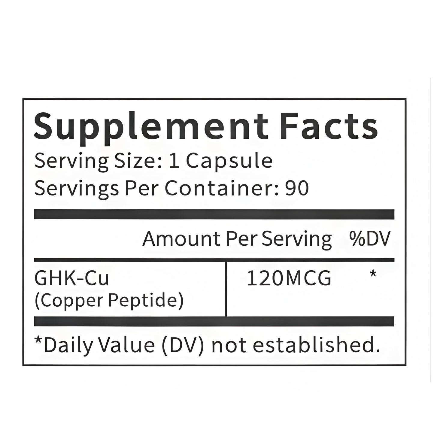 QUBIT GHK-Cu Copper Peptide Supplement for Skin & Hair, Easy 90 Capsules