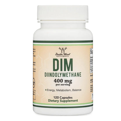 Double Wood DIM (Diindolylmethane) – 400mg Metabolism & Balance Support | 60 Capsules