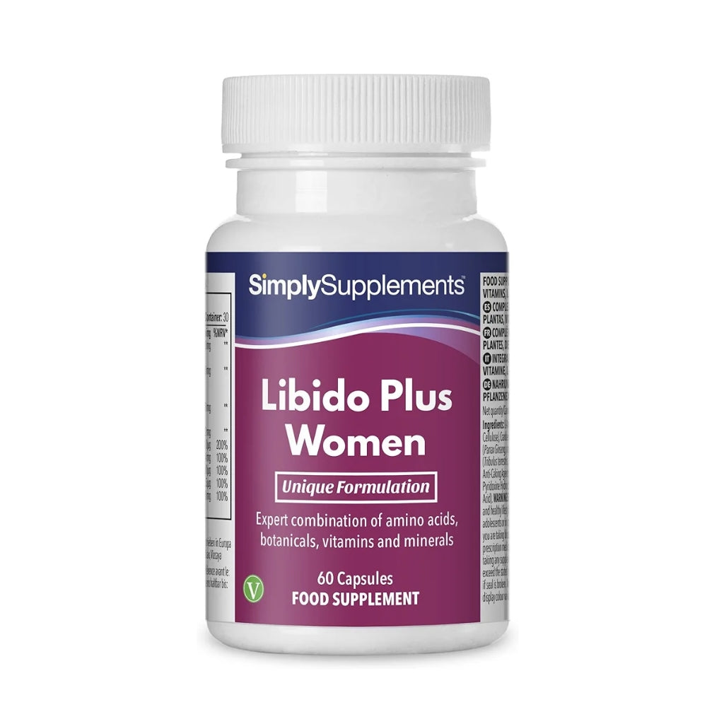 Simply Supplements  Libido Plus Women – Expert Formula with Amino Acids, Botanicals, Vitamins & Minerals, 60 Capsules, Food Supplement