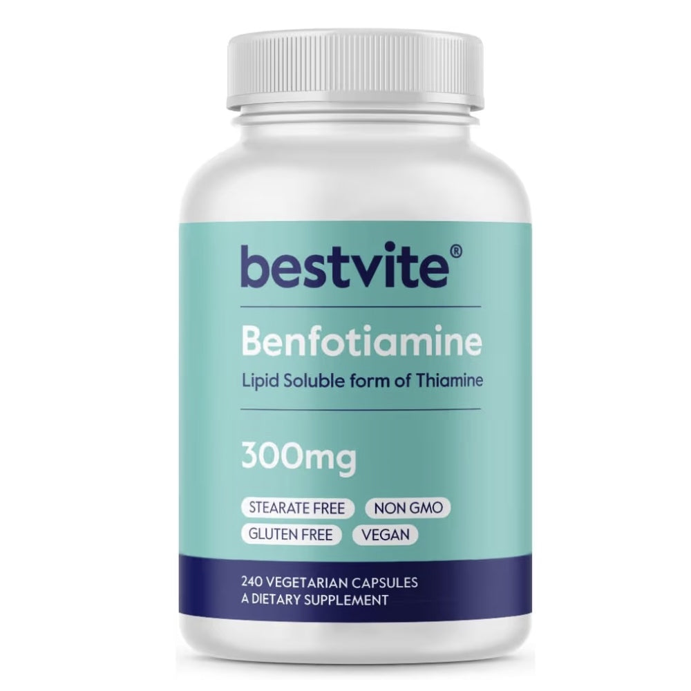 BestVite Benfotiamine – Lipid-Soluble Thiamine – 300mg –  60 Vegetarian Capsules
