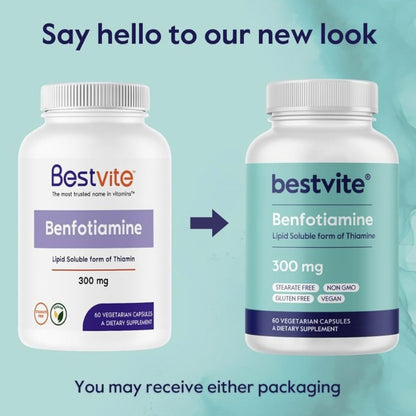 BestVite Benfotiamine – Lipid-Soluble Thiamine – 300mg –  60 Vegetarian Capsules