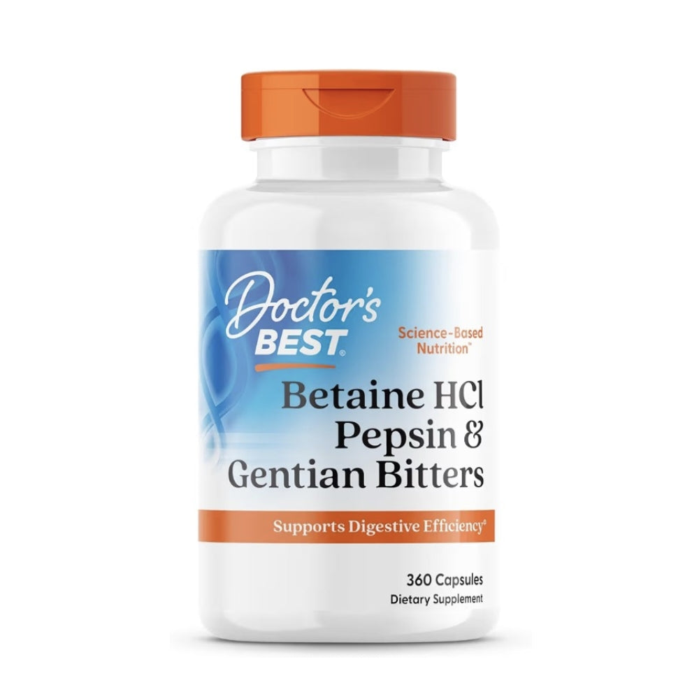 Doctor's Best Betaine H Cl, Pepsin and Gentian Bitters, 360 Capsules