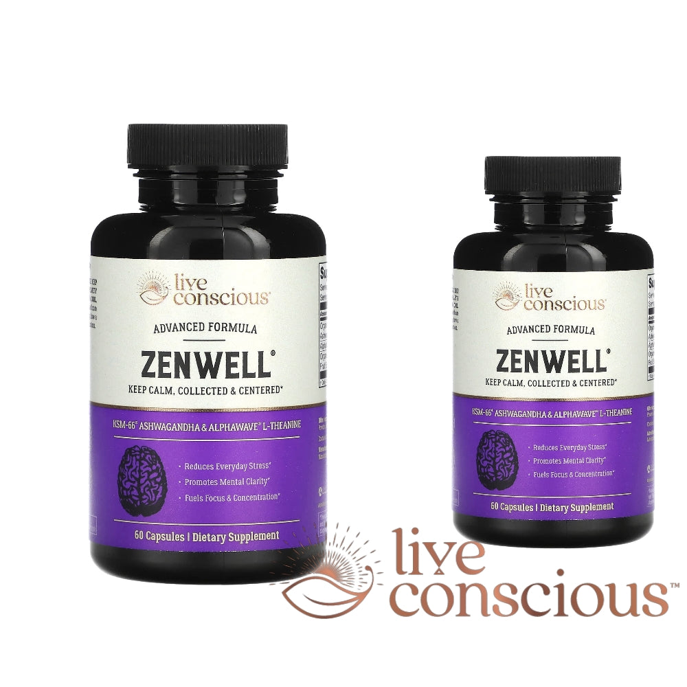 Zen Well Ashwagandha Advanced Formula | Stress Relief & Focus | 60 Capsules.