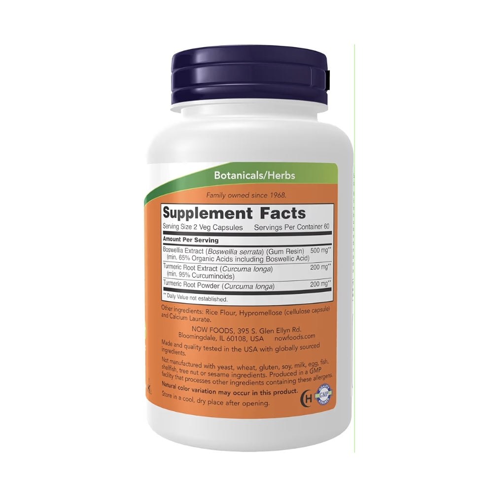 Now Foods Boswellia Extract 250 mg, plus Turmeric Root Extract