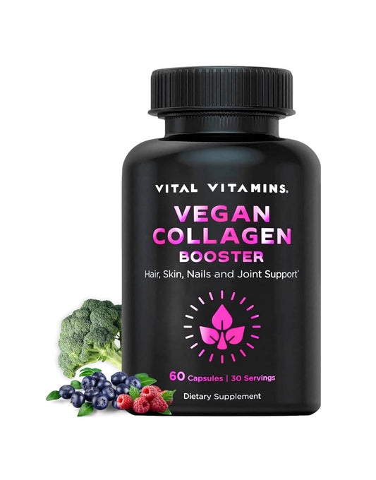 Vital Vitamins Vegan Collagen Booster Hair, Skin, Nails & Joint Support, 60 Capsules